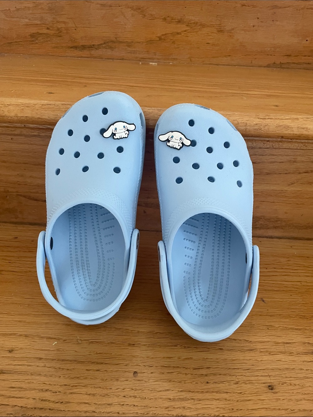 Kids Light Blue CROCS with Cinnamoroll inspired charms
